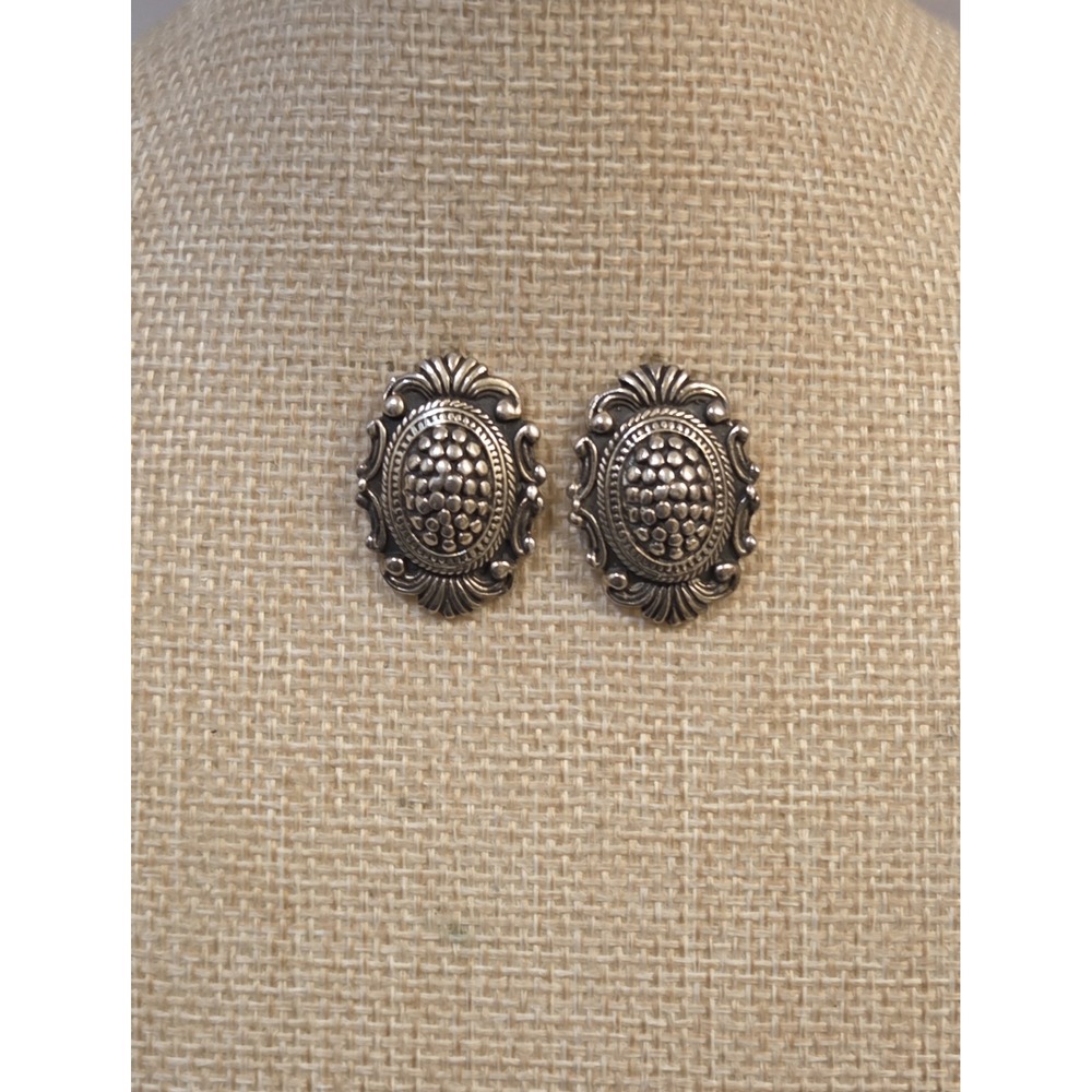 Vintage Victorian Style Sterling Silverā Shield Dangle Earrings 925